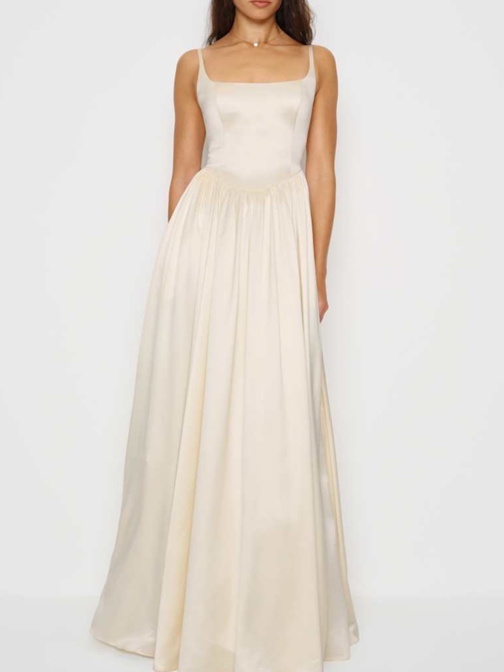Reformation LIZ Ivory White Silk Maxi Dress Wedding Bridal Gown w/ tags Size 8